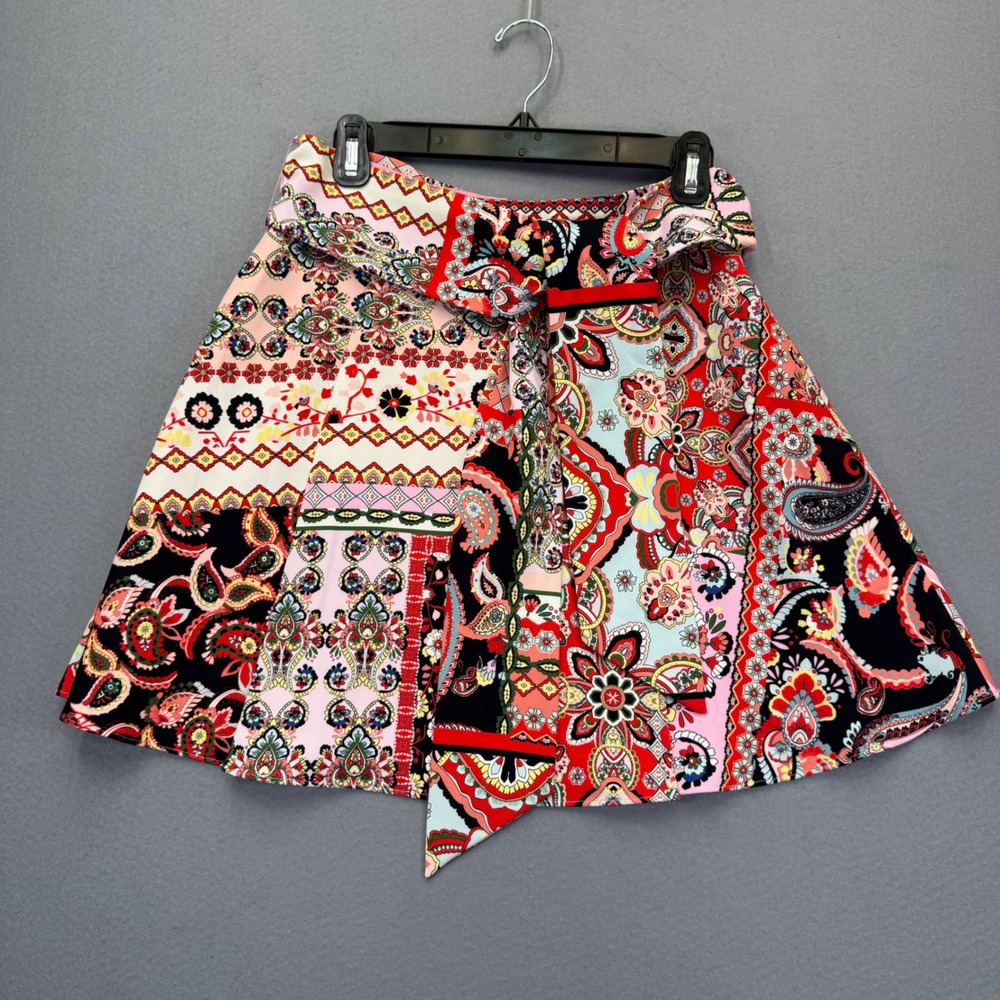 Alice + Olivia Euphoria Paisley Patchwork Mini‎ Skirt CC003P96306 Size 6 NEW